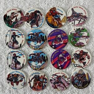 Vintage 1990’s Collectible S.G.I. Rollerblade 2000 POGs x16